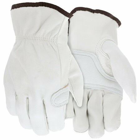 MCR SAFETY Gloves, Goat Grain Drvr w/Kystne Thb Padded DP, XXL, 12PK 3615DPXXL